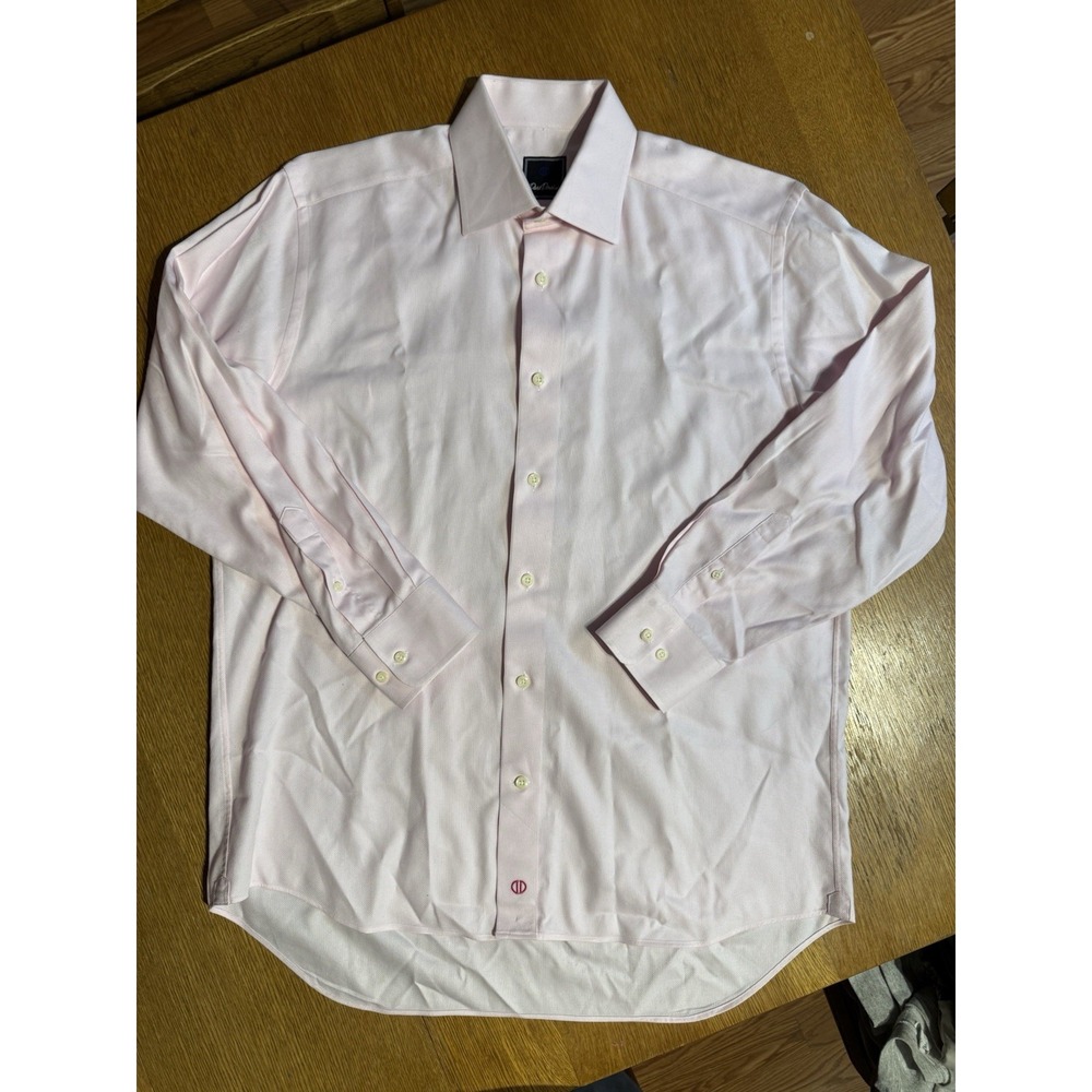 David‎ Donahue Men's 16 32/33 Dress Shirt Pink 100% Cotton Long Sleeve Spread